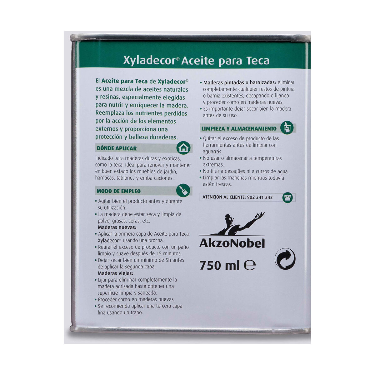 Olio per teak AkzoNobel Xyladecor 750 ml Incolore Mat